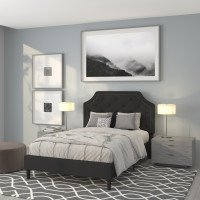 Flash Furniture SL-BK4-F-BK-GG Brighton Full Size Tufted Upholstered Platform Bed in Black Fabric 