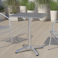 Flash Furniture TLH-053-1-GG 23.5" Square Aluminum Indoor-Outdoor Table with Base