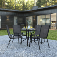 Flash Furniture TLH-0702303C-GG Brazos 5 Piece Outdoor Patio Dining Set - 31.5