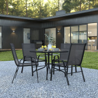 Flash Furniture TLH-073A2303C-GG Brazos 5 Piece Outdoor Patio Dining Set - 31.5