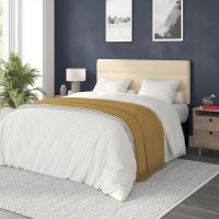 Flash Furniture TW-3WLHB21-W-Q-GG Paxton Queen Channel Stitched Fabric Upholstered Headboard, Adjustable Height from  44.5