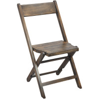 Flash Furniture WFC-SLAT-AB-2 2-Pack Advantage Slatted Wood Folding Special Event Chair - Antique Black