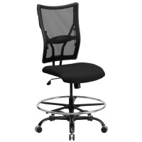 Flash Furniture HERCULES Series 400 lb. Capacity Big & Tall Black Mesh Drafting Stool WL-5029SYG-D-GG