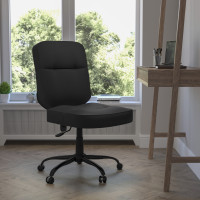 Flash Furniture Hercules Series 500 lb. Capacity Big & Tall Black Leather Office Chair with Extra WIDE Seat WL-735SYG-BK-LEA-GG
