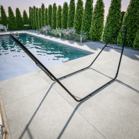 Flash Furniture WL-HM22000-BLK-GG Rigby Heavy Duty Hammock Stand, All Weather Universal 2 Person Steel Stand Fits Hammocks 9 to 14 Feet Long, 550 LBS Weight Capacity, Black