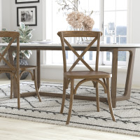 Flash Furniture X-BACK-DNAT Advantage Hand Scraped Dark Natural X-Back Chair