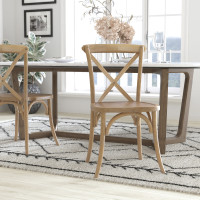 Flash Furniture X-BACK-MEDWHT Advantage Medium With White Grain X-Back Chair