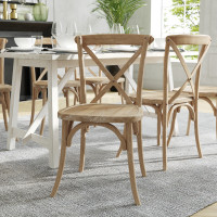 Flash Furniture X-BACK-MOWG Advantage Medium Natural With White Grain X-Back Chair