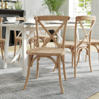 Flash Furniture X-BACK-NWG Advantage Natural With White Grain X-Back Chair
