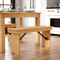 Flash Furniture XA-B-40X12-LN-GG HERCULES 40'' x 12'' Light Natural Solid Pine Folding Farm Bench