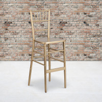 Flash Furniture XA-CH-BAR-GO-GG HERCULES Series Gold Wood Chiavari Barstool 
