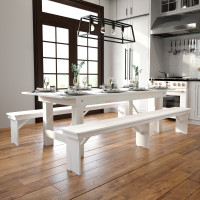 Flash Furniture XA-F-96X40-WH-GG HERCULES Series 8' x 40