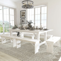 Flash Furniture XA-FARM-3-WH-GG HERCULES Series 8' x 40