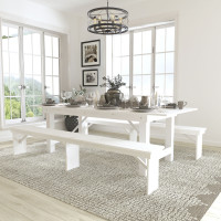 Flash Furniture XA-FARM-4-WH-GG HERCULES Series 8' x 40