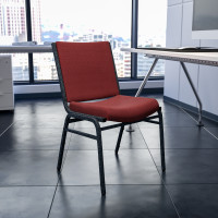 Flash Furniture Hercules Series Heavy Duty, 3'' Thickly Padded, Burgundy Patterned Upholstered Stack Chair XU-60153-BY-GG