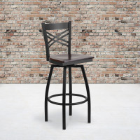 Flash Furniture XU-6F8B-XSWVL-WALW-GG Metal Restaurant Bar Stool in Black Walnut