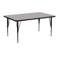 Flash Furniture 24''W x 48''L Rectangular High Pressure Activity Table  Grey Laminate  XU-A2448-REC-GY-H-P-GG