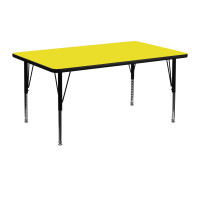 Flash Furniture 24''W x 48''L Rectangular High Pressure Activity Table  Yellow Laminate XU-A2448-REC-YEL-H-P-GG