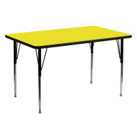 Flash Furniture 30''W x 60''L Rectangular Activity Table High Pressure Yellow Laminate w/ Adjustable Legs XU-A3060-REC-YEL-H-A