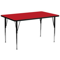 Flash Furniture 30''W x 72''L Rectangular Activity Table High Pressure Red Laminate w/ Adjustable Legs XU-A3072-REC-RED-H-A-GG