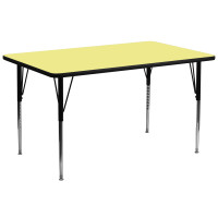 Flash Furniture 30''W x 72''L Rectangular Activity Table Yellow Thermal Laminate w/ Adjustable Legs XU-A3072-REC-YEL-T-A-GG
