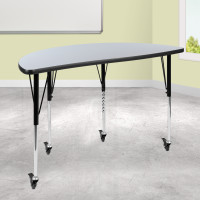 Flash Furniture XU-A48-HCIRC-GY-T-A-CAS-GG Mobile 47.5