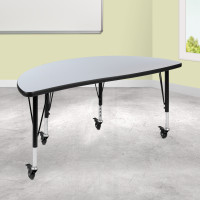 Flash Furniture XU-A48-HCIRC-GY-T-P-CAS-GG Mobile 47.5
