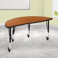 Flash Furniture XU-A48-HCIRC-OAK-T-P-CAS-GG Mobile 47.5