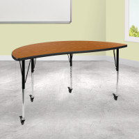 Flash Furniture XU-A60-HCIRC-OAK-T-A-CAS-GG Mobile 60