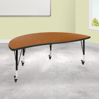 Flash Furniture XU-A60-HCIRC-OAK-T-P-CAS-GG Mobile 60