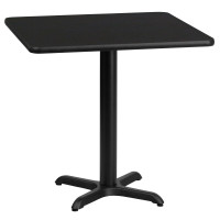 Flash Furniture XU-BLKTB-2424-T2222-GG 24" Square Black Laminate Table Top with 22" Table Height Base