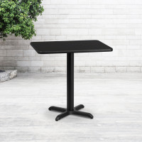 Flash Furniture XU-BLKTB-2430-T2222-GG 30" Rectangular Laminate Table Top with Table Height Base in Black