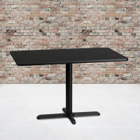 Flash Furniture XU-BLKTB-3048-T2230-GG 48" Rectangular Black Laminate Table Top with 30" Height Base