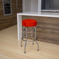 Flash Furniture XU-D-100-RED-GG Metal Restaurant Bar Stool in Red
