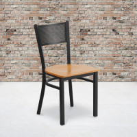 Flash Furniture XU-DG-60115-GRD-NATW-GG Restaurant Chair in Black Natural
