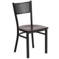 Flash Furniture XU-DG-60115-GRD-WALW-GG Restaurant Chair in Black Walnut