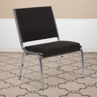 Flash Furniture XU-DG-60442-660-1-BK-GG HERCULES Series 1500 lb. Rated Black Antimicrobial Fabric Bariatric Medical Reception Chair