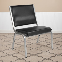 Flash Furniture XU-DG-60442-660-1-BV-GG HERCULES Series 1500 lb. Rated Black Antimicrobial Vinyl Bariatric Medical Reception Chair