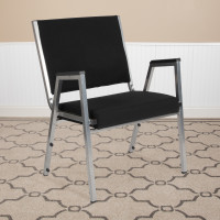 Flash Furniture XU-DG-60443-670-1-BK-GG HERCULES Series 1500 lb. Rated Black Antimicrobial Fabric Bariatric Medical Reception Arm Chair