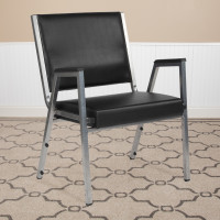 Flash Furniture XU-DG-60443-670-1-BK-VY-GG HERCULES Series 1500 lb. Rated Black Antimicrobial Vinyl Bariatric Medical Reception Arm Chair