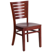 Flash Furniture XU-DG-W0108-MAH-MAH-GG Darby Series Slat Back Mahogany Wooden Restaurant Chair