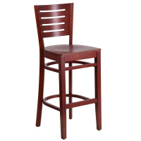 Flash Furniture XU-DG-W0108BBAR-MAH-MAH-GG Darby Series Slat Back Mahogany Wooden Restaurant Barstool
