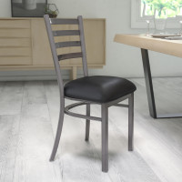 Flash Furniture XU-DG694BLAD-CLR-BLKV-GG Clear Metal Restaurant Chair in Black Clear