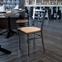 Flash Furniture XU-DG694BLAD-CLR-NATW-GG Clear Metal Restaurant Chair in Clear Natural