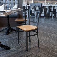 Flash Furniture XU-DG6Q3BWIN-NATW-GG Restaurant Chair in Black Natural