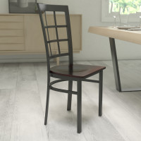 Flash Furniture XU-DG6Q3BWIN-WALW-GG Restaurant Chair in Black Walnut