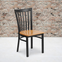 Flash Furniture XU-DG6Q4BSCH-NATW-GG Restaurant Chair in Black Natural