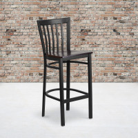 Flash Furniture XU-DG6R8BSCH-BAR-WALW-GG Metal Restaurant Bar Stool in Black Walnut