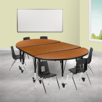 Flash Furniture XU-GRP-12CH-A3048CON-48-OAK-T-P-CAS-GG Mobile 76