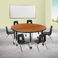 Flash Furniture XU-GRP-12CH-A48-HCIRC-OAK-T-P-CAS-GG Mobile 47.5